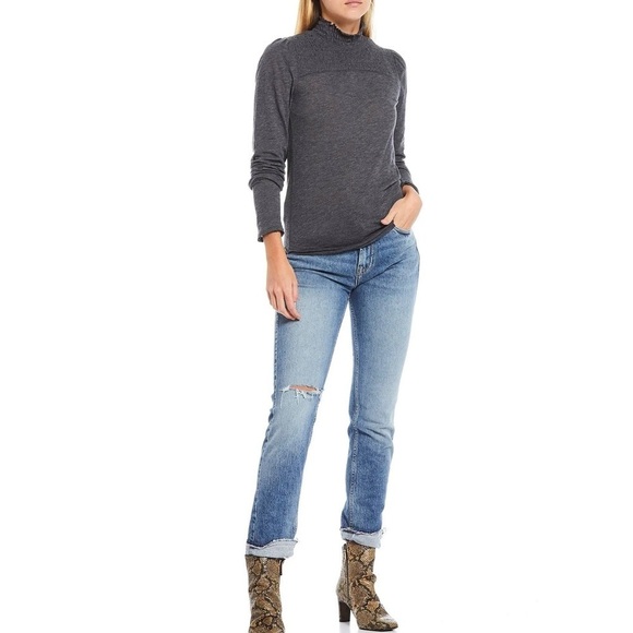 We The Free Black Caroline Smocked Turtleneck Top - Picture 5 of 8